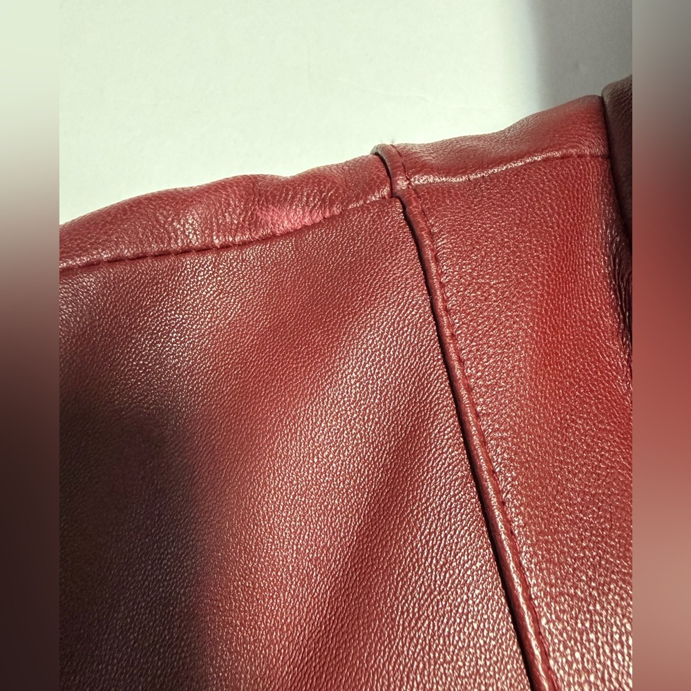 Lane Bryant Women's full zip Red Leather Jacket size 22/24 - Picture 14 of 16
